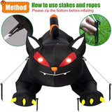 Popxstar Halloween Inflatable 1.8m Black Cat Toy Shakes Head Ghost LED Lights Indoor Outdoor Yard Airblown Decoration Fun Party Display