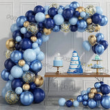 Popxstar Blue Birthday Balloons Arch Kit Birthday Decorations Gold Confetti Navy Blue Baloon Boy Girl Baby Shower Wedding Baptism Decors