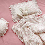 Popxstar INS Ruffle Edge Gauze 100% Cotton Princess Pillow Case 30X50 48X74cm Breathable Pillowcase Decorative for Home Bedding Bedroom