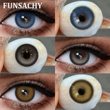 1 Pair Colored Pupils for Eyes Gray Eye Contacts Brown Natural Soft Lenses Beauty Pupils Women Makeup Yearly Cosmetics