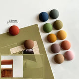 Popxstar 10Pcs mini resin frosted magnet Mo Landi circular whiteboard orifice photo stickers simple refrigerator.