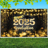 Popxstar 2025 Graduation Theme Photography Background Flash Decor Banner For Graduation Ceremony Party Bachelor Hat Photography Props