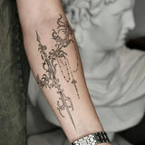 Herbal Thorns Temporary Tattoos for Woman Man Art Tattoo Sticker Lasting Sword Fake Tattoo Waterproof Y2K Tatuajes Temporales