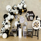 Popxstar 90pcs Sports 1st Birthday Party Balloons Arch Garland Kit Football Soccer Foil Balloon Baptism Kids Baby Shower Decor Supplies
