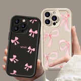 Popxstar Pink Bow Knot Silicone Phone Case For Xiaomi Redmi Note 14 13 12 11 Pro Plus 5G 12S 11S Redmi 13C 14C 13 4G Candy Soft Cover
