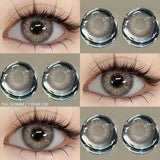 Popxstar Colored Contact Lenses with Prescription Myopia Blue Lenses with Degree Gray Pupils Lens Brown Lenses Fashion Yearly