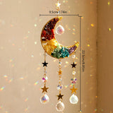 Popxstar  Crystal Sun Catcher Prism Wind Chimes Moon Catchers Rainbow Maker Prism Hanging Decor Wind Bell Garden Decoration Outdoor Gifts