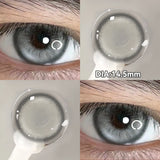 Popxstar  2PCS New Gray Prescription Contact Lenses Fashion Pupils Cosmetics Eye Color Lenses Myopia Colored Contact Lenses Brown