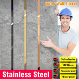 Popxstar 3M/Roll Gold Mirror Wall Sticker Stainless Steel Flat Living Room Decoration Lines Titanium Background Wall Ceiling Edge Strip