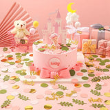 Popxstar  1Pack Sage Leaves Confetti Green Gold Pink Round Paper Confetti Wedding Birthday Party Decorations Baby Shower Table Scatter