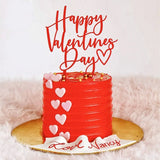 Popxstar 2024 New Happy Valentine's Day Cake Topper Acrylic Gold Red Love Wedding Cupcake Topper for Lady Wedding Party Cake Decorations