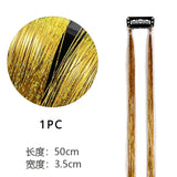 Popxstar Shiny Threads Glitter Hair Tinsel Kit Gold Silk Hair Glitter String Extensions Accessories for Women Headdress