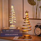Popxstar  Artificial Christmas Lights Tree Fairy Lamp Tree Metal Spiral Star Lighting Holiday For Home Living Room Decorations Night Lamp