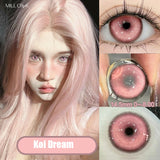 New 1 Pair Colored Contact Lenses with Degree Myopia Lenses Halloween Lenses Fashion Purple High Quality Beauty Pupil