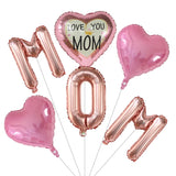 Popxstar 6Pcs Mom Mother's Day Set Festival Balloon Air Globo Home Mother's Day Party Decorations Kid Show Love Gift Baby Shower Supplies
