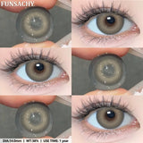 Popxstar  1 Pair Black Series Contact Lenses for Eyes Big Blakc Eyes Softlens Beautiful Pupils Natural Brown Lens Yearly Cosmetic