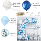Popxstar Blue Birthday Balloons Arch Kit Birthday Decorations Gold Confetti Navy Blue Baloon Boy Girl Baby Shower Wedding Baptism Decors