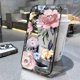 Popxstar Lotus Flower Transparent Phone Case For iPhone 11 Case iPhone 13 14 12 15 16 Pro Max XR XS X 7 8 Plus SE 2020 Shockproof Cover