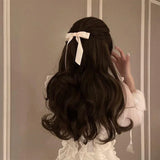 Popxstar Fashion Fabric Hair Bow Hairpin for Women Girls Ribbon Hair Clips Black White Bow Top Clip Female Hair Accessories