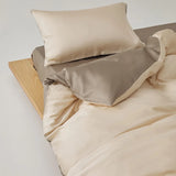 New Simple 100% Lyocell Bedding Set Solid Soft Skin-friendly Queen Duvet Cover Set with Sheets Natural Plant Fibre Quilt Cover