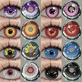 Popxstar 2pcs Cosplay Colored Contact Lenses Anime Contact Lenses Blue Eye Lenses Yearly Crazy Halloween Makeup Colorful Lens