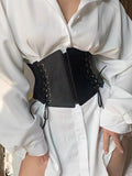 Popxstar 1pc Lace Up Front Corset Belt Cummerbunds