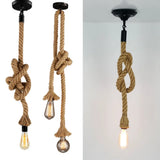 Popxstar Edison Vintage Chandelier Lamp American Retro Hemp Rope Pendant Light Industrial Hanging Lamps Creative Loft Home Decor