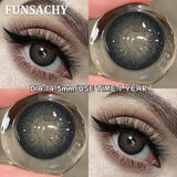 1 Pair Colored Brown Contact Lenses for Eyes Natural Soft Lens Women Makeup Lens Cosmetics Gray Pupils Yearly Daily Use
