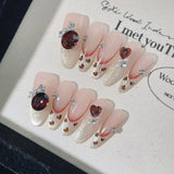 Popxstar  10Pcs Long Almond Handmade Press on Nails Butterfly Fake Nails Wearable Stick-on Nails False Nail Накладные Ногти Uñas Postizas