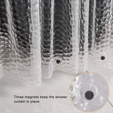 Popxstar Thick PEVA Clear Shower Curtain with 12Hooks Waterproof Bathtub Bathing Cover Mildewproof Modern Bathtub Partition Curtain