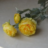 5Pc/lot Artificial Flocking Silk Flower Dew Lotus Home Decoration Camellia Bridal Bouquet Wedding Decor party flower arrangement