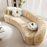 Stretch Shaped Sofa Protector for Living Room Semi-Circular Curved Couch Cover Soft Leaves Sectional Jacquard Sofa Slipcover