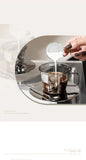 Popxstar Retro Light Luxury Glass Coffee Cup Set Smoke Gray Transparent Tea Cup Set Afternoon Tea Cup with Spoon Glasses Drink Set Gifts