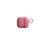 Summer Dopamine Simple Color Collision Stripes Splicing Earphone Case For Airpods 4 3 2 1 Case For Airpods Pro2 Cases with Hook