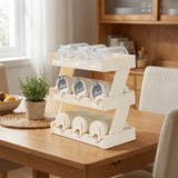 Practical 3 Layers Water Bottle Storage Rack Large Capacity Plastic Cup Storage Rack Saving Space Water Bottle Holder Cabinet