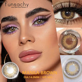 Popxstar  1 Pair Fashion Color Contact Lenses for Eyes Korean Brown Natural Soft Lenses Beautiful Cosmetic Gray Pupils Blue Lens