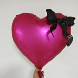 Popxstar  Heart-shaped Foil Balloon with Bow for Women Birthday Party Weddings Baby Shows Valentine's Day Anniversary Photograph  Decor