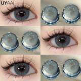Popxstar  1 Pair Colored Contact Lenses for Eyes Natural Fashion Lenses Gray Beauty Pupils Blue Eye Lenses Cosmetics Soft Lenses