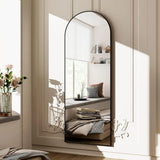 Popxstar 64"x21" Full Length Mirror Arched Full Mirror Free Standing Leaning Mirror Wall-Mounted Mirror Aluminum Frame Modern Mirrors