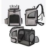 Cat Bag Outdoor Portable Cat Backpack, Foldable Small Dog And Cat Outdoor Bag Expandable Double Shoulder Pet Backpack