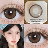 Popxstar 2PCS New Green Prescription Contact Lenses Fashion Pupils Cosmetics Eye Color Lenses Myopia Colored Contact Lenses Blue