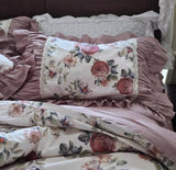 1 Piece Luxury European Style Embroidered Lace Ruffle Pillowcase, 100% Cotton Decorative Sham, Hotel & Home Bedding Essentials