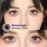 Popxstar  2Pcs New Colored Contact Lenses with Myopia Degree Grade 0.00- 8.00 Grey Purple Lentillas Eye Beauty Pupilentes Soft Lens