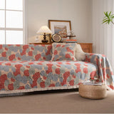 Multifunction Soft Sofa Towel Anti Cat Scratch Jacquard Thick Colored Flower Thick Sofa Cover for Living Room Sofa Blanket