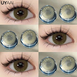 Popxstar  1 Pair Colored Contact Lenses for Eyes Natural Fashion Lenses Gray Beauty Pupils Blue Eye Lenses Cosmetics Soft Lenses