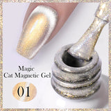 Popxstar 10ml Rainbow Purple Water Light Cat Magnetic Gel Nail Polish Shining Sliver-light Holographics Semi Permanent UV Gel