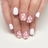 Popxstar  Y2K Fake Nails with Five-pointed Star Printed Press on Nail Short Square Wearable False Nails for Women Spicy Girls DIY Manicure