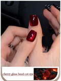 Autumn Winter Blue Black Red Glass Bead Crystal Cat Eye Gel Nail Polish New Whitening High Density Sparkling Nail