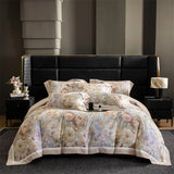 Popxstar  Premium 100% Cotton Brushed Bedding Set Flowers Prints Oil Painting Style Duvet Cover Flat/Fitted Bed Sheet Pillowcases 4Pcs