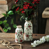 Popxstar  Retro Pastoral Ceramic Vase Home Furnished Ice Cracked Flower Pot Decorative Dry Flower Hydroponic Flower Arrangement Device
